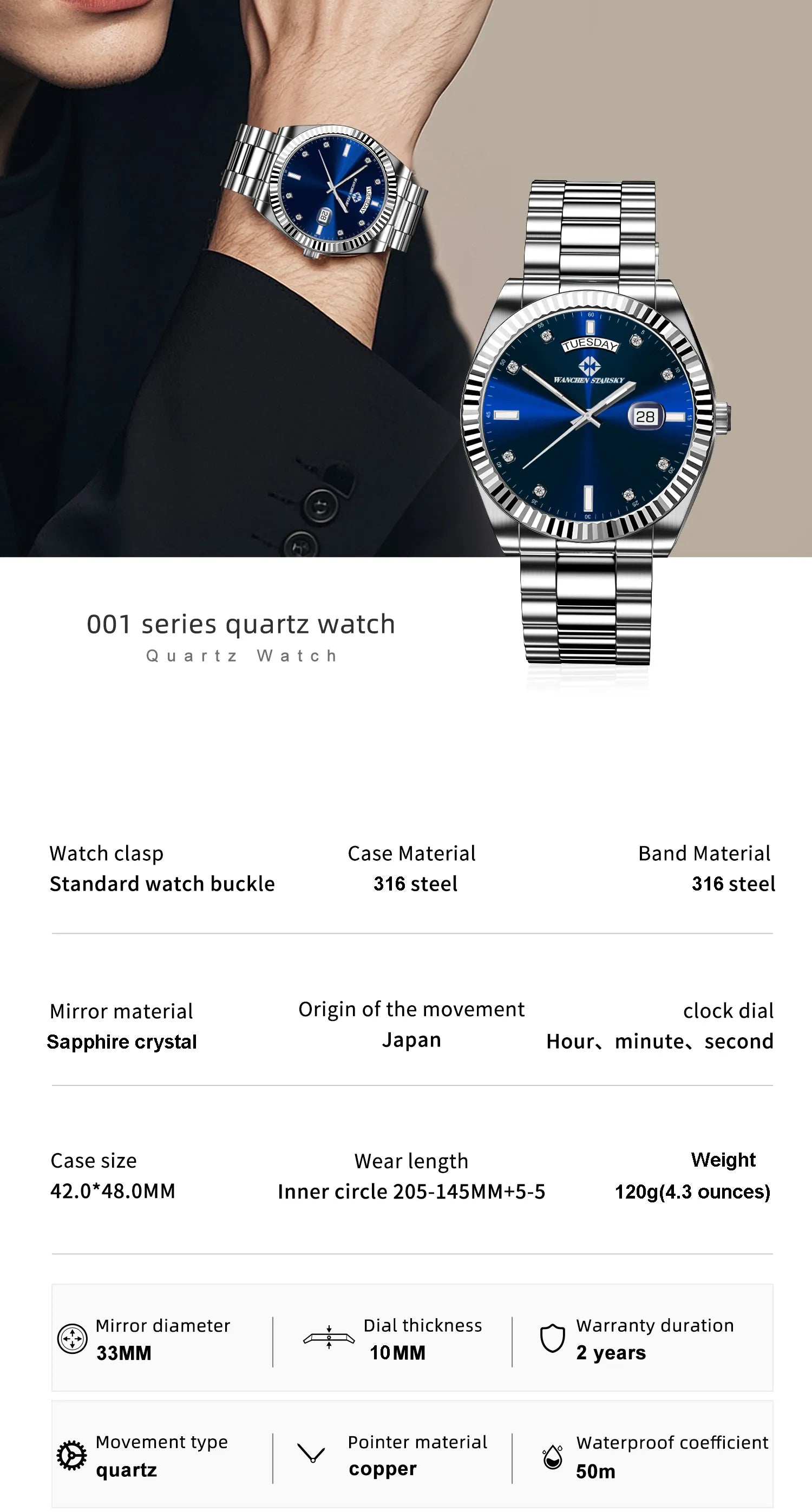 WANCHEN STARSKY Men's watch S-004