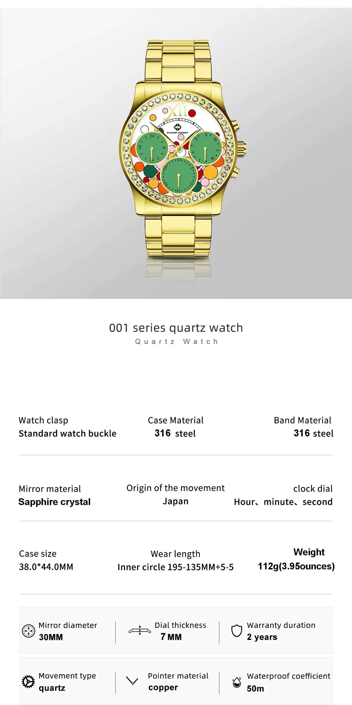 Montre-bracelet étanche unisexe WANCHEN STARSKY pour couple étudiant