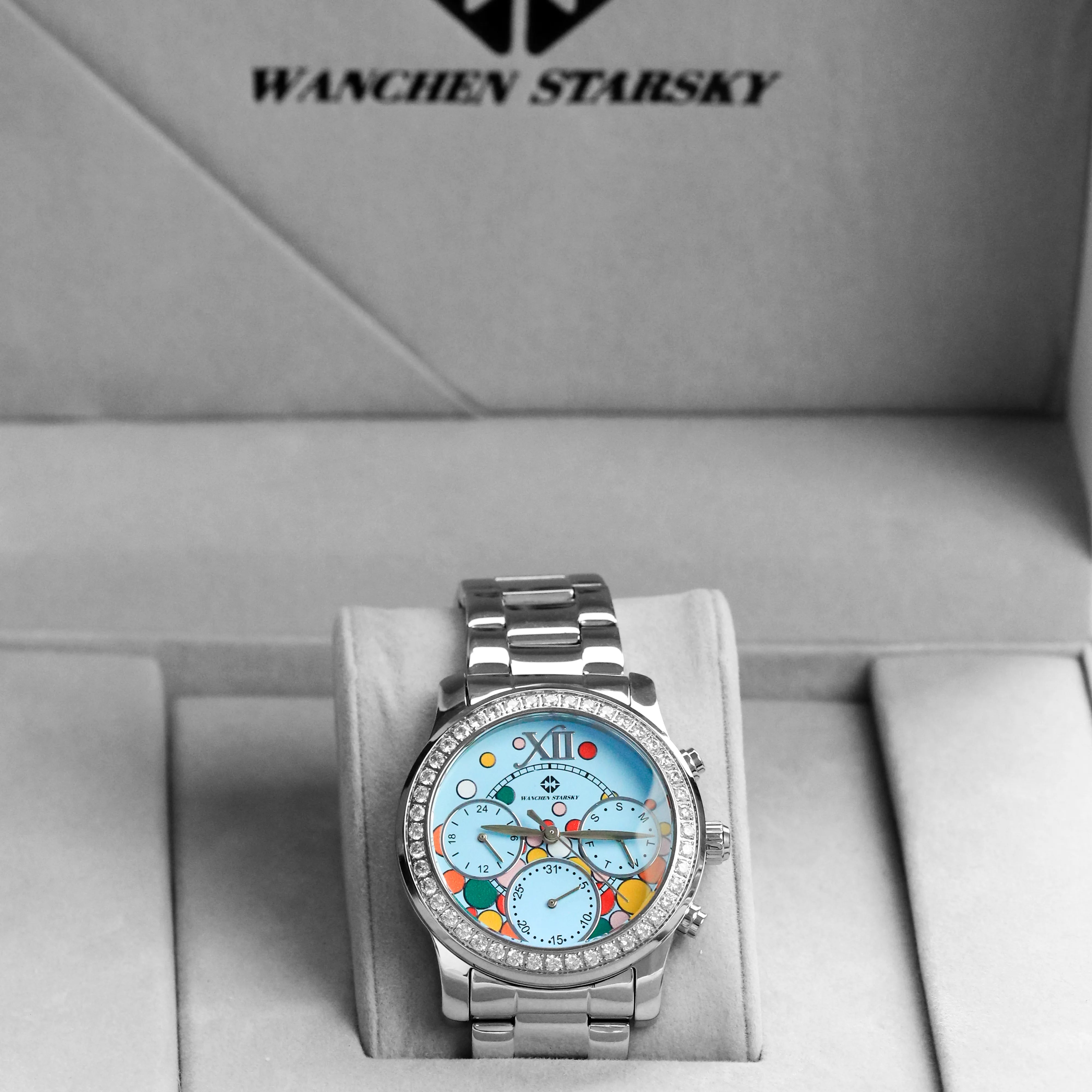 WANCHEN STARSKY Unisex Fashion wasserdichte Armbanduhr für Studentenpaare