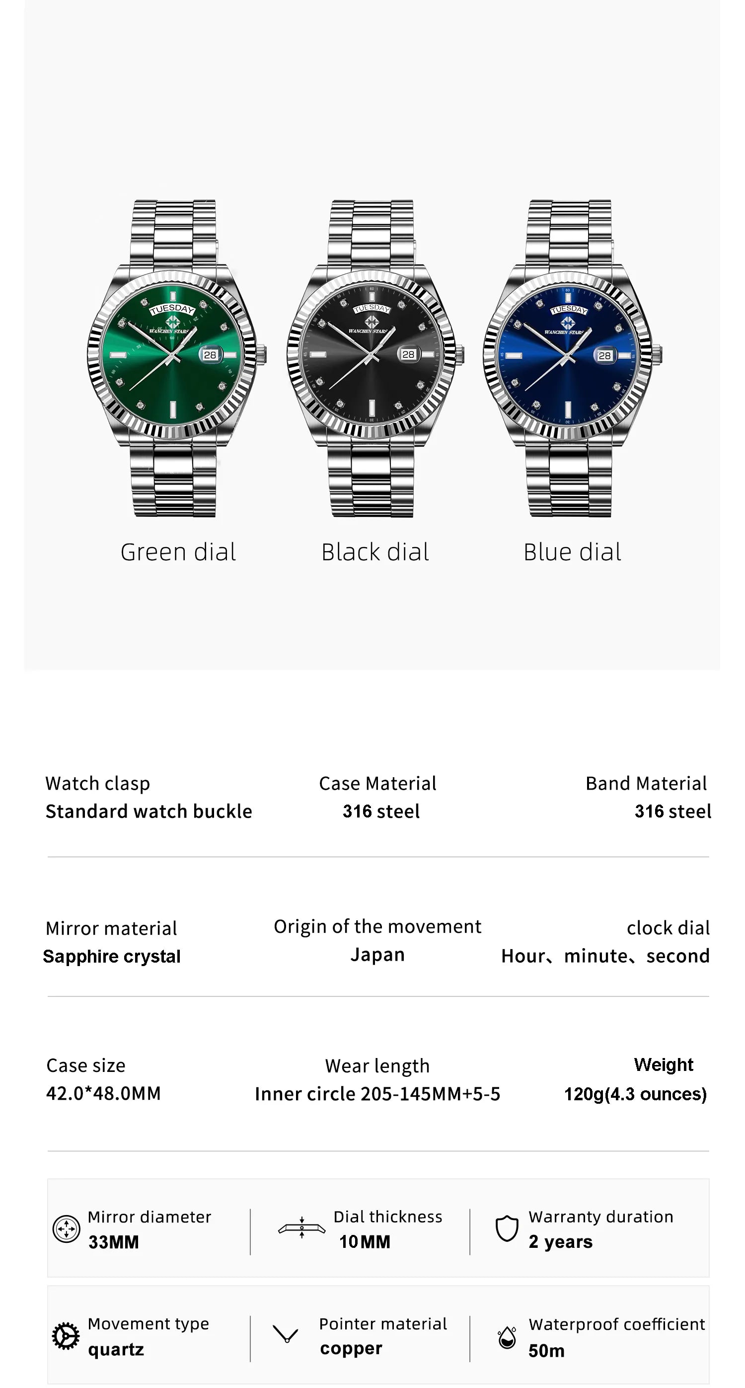 WANCHEN STARSKY Men's watch