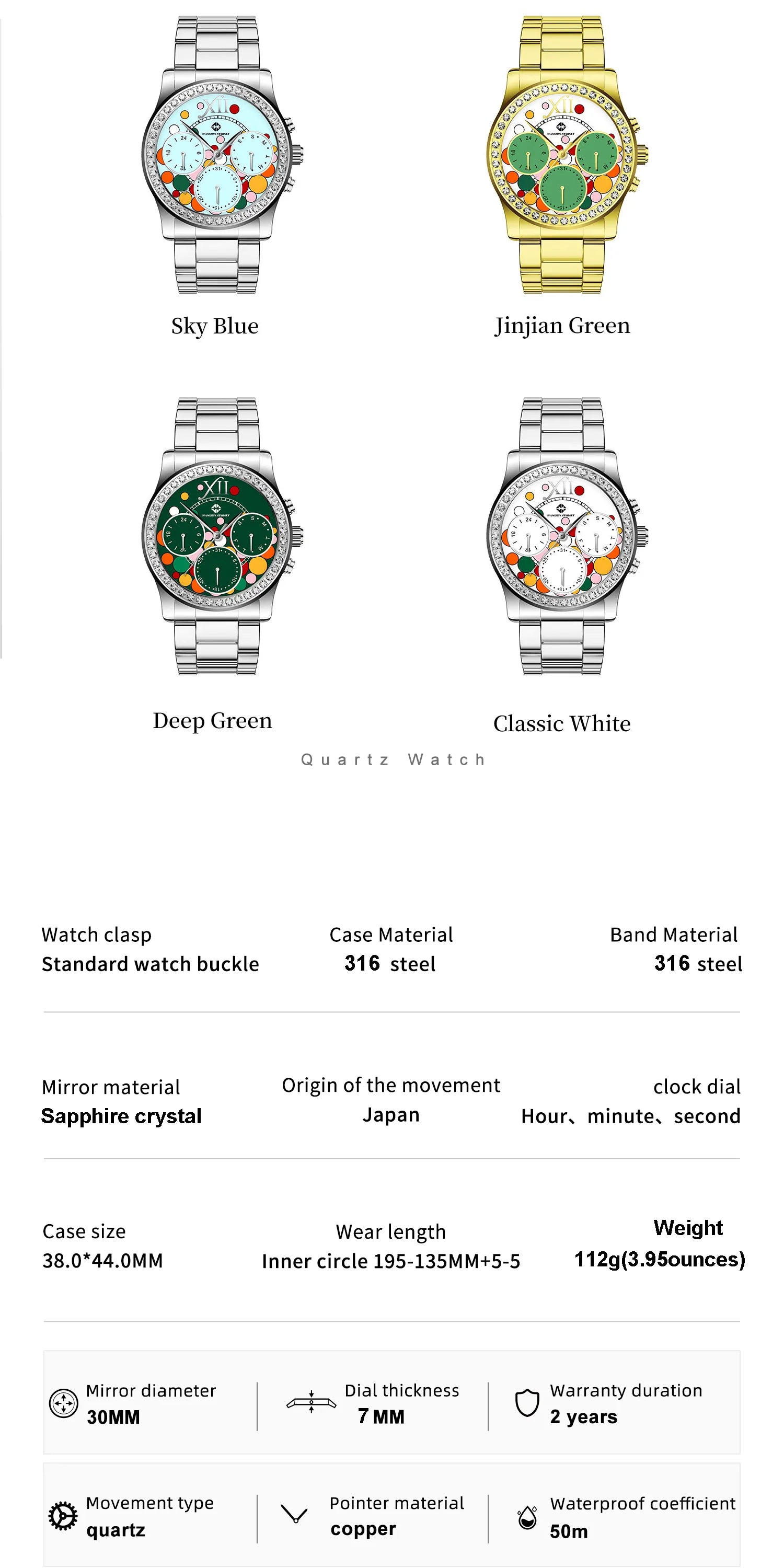 WANCHEN STARSKY Unisex Fashion Watch