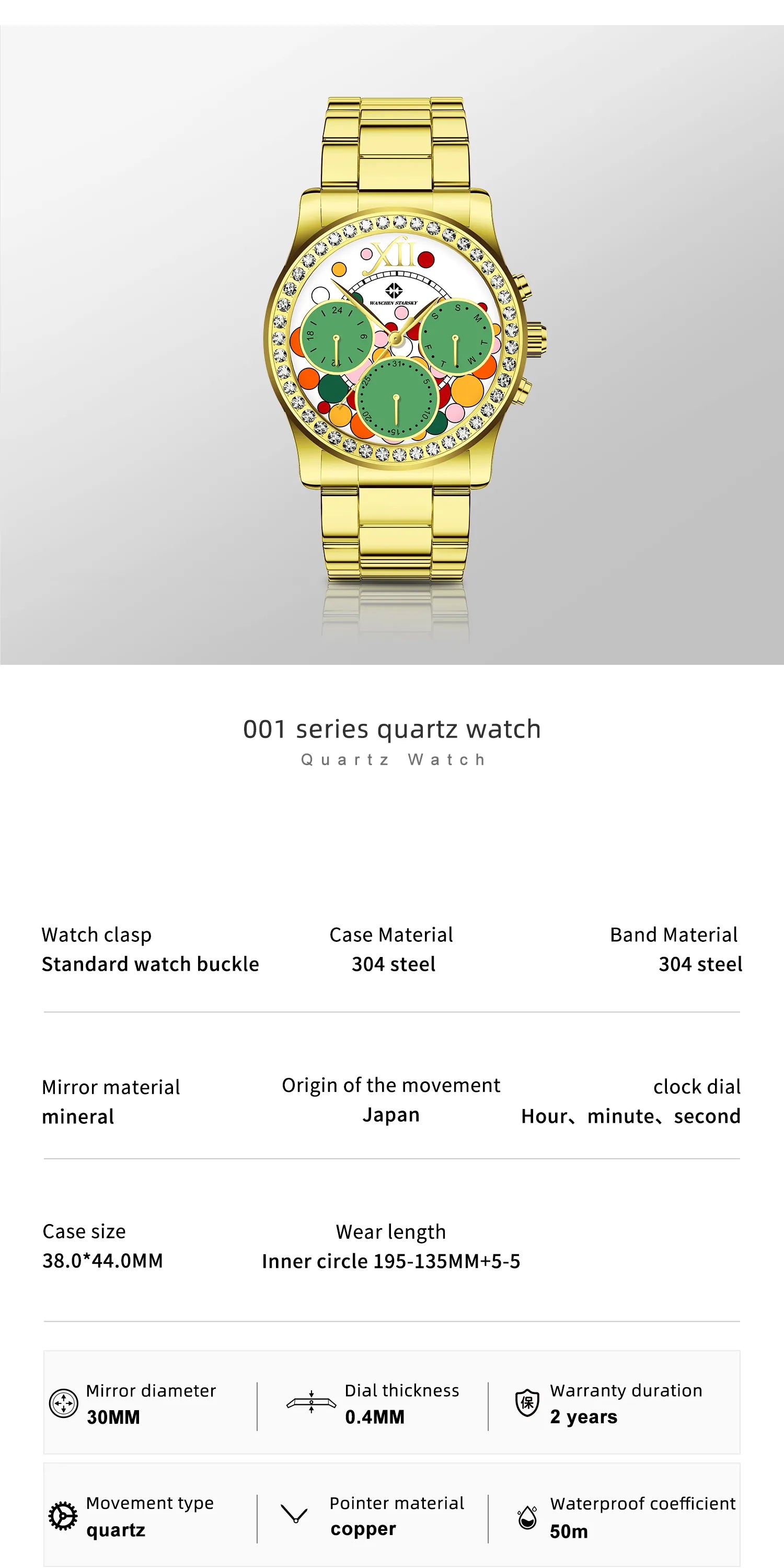 WANCHEN STARSKY Unisex Fashion wasserdichte Armbanduhr für Studentenpaare