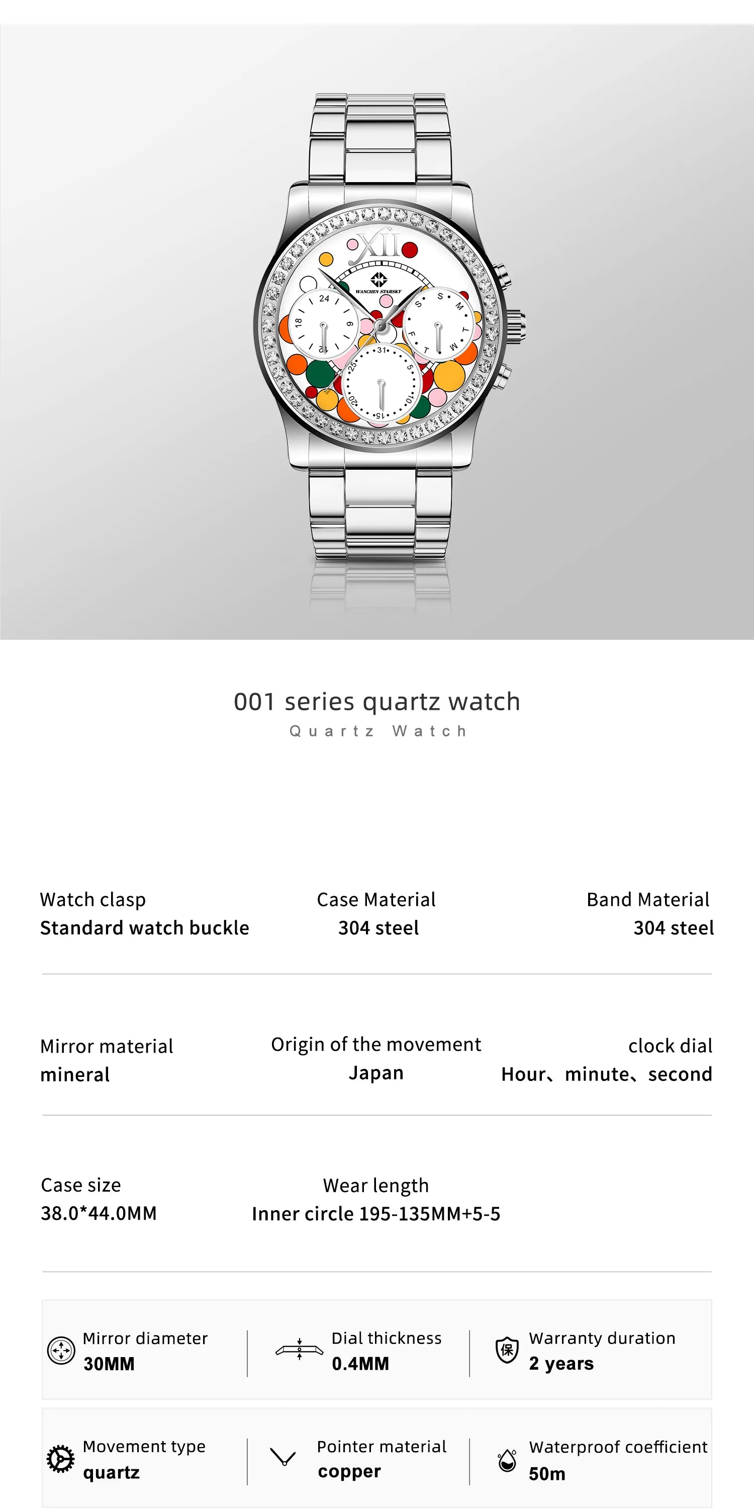 WANCHEN STARSKY Unisex Fashion wasserdichte Armbanduhr für Studentenpaare