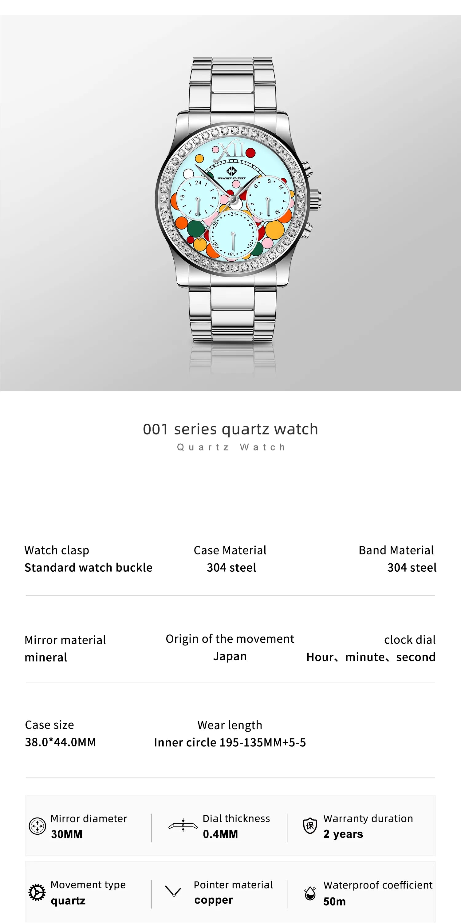 WANCHEN STARSKY Unisex Fashion wasserdichte Armbanduhr für Studentenpaare